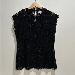 VELVET WOMENS BLACK ALLIE LACE CAP SLEVE TOP Sz MD